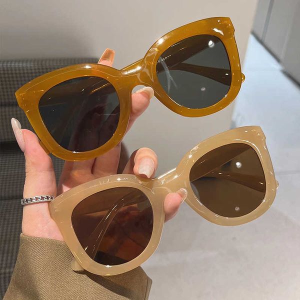 Sonnenbrille, übergroß, Schmetterlings-Katzenaugen-Sonnenbrille, neue trendige Mode, weibliche Dame, farbenfrohe, beliebte Marken-Designer-Brillen für Damen, G230214