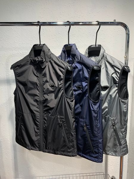 Gilet da uomo con colletto alla moda primaverile e autunnale, taglia asiatica, comodo materiale traspirante, gilet di design di marca di lusso di alta qualità