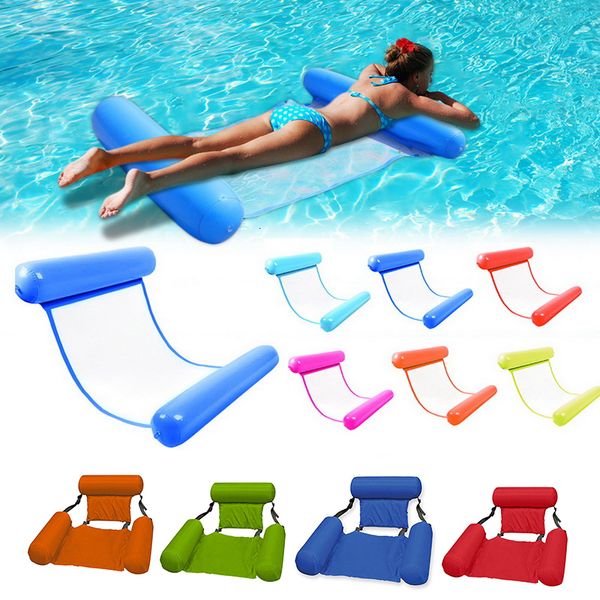 Tubos de flutuadores infláveis colchão de piscina inflável piscina flutuante rede de água flutuador cadeira espreguiçadeira piscina verão brinquedo de festa de piscina inflável 230215