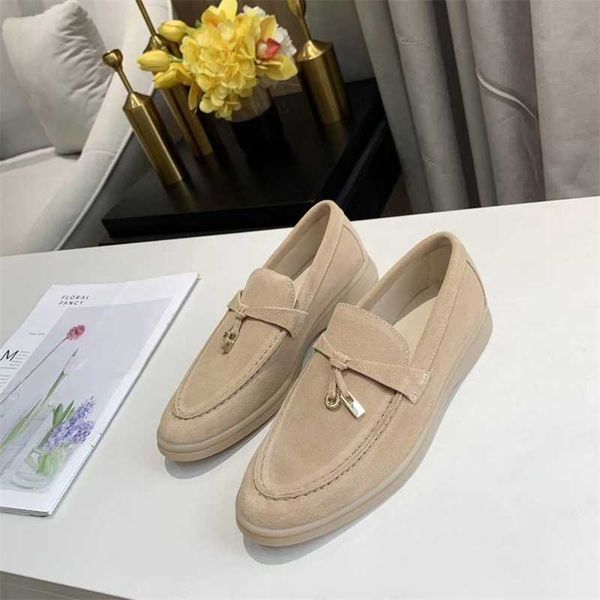 Desiner Loropiana Scarpe online Lp Scarpe da donna Scarpe Doudou Scarpe mocassini in pelle primaverili Fondo piatto Tacco basso Nappe Scarpe casual pigre stile britannico