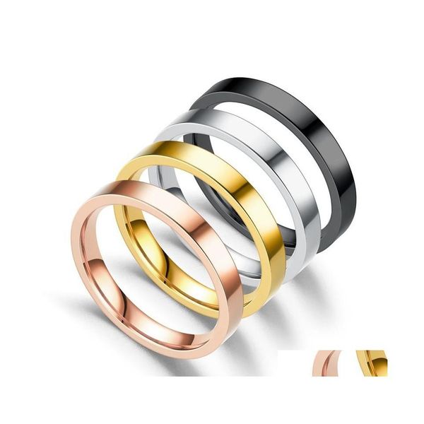 Bandringe M Edelstahl Dünner Ring Roségold Schwarz Für Frauen Männer Minimalistischer Schmuck Party Einfache Mode Geschenk Größe 5 bis 13 Tropfen D DHFKO