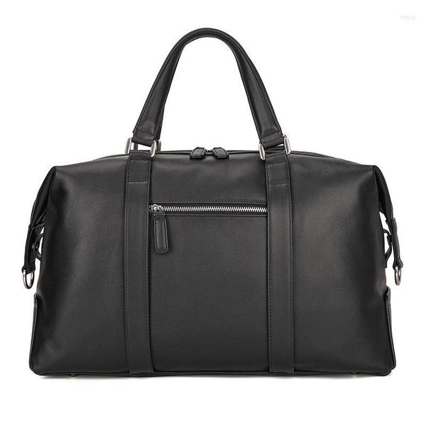Duffel Bags Top Quality Casual Male Travel Bag Men de couro genuíno Bola de laptop de 15,6 polegadas Mensageiro de fim de semana de grande capacidade