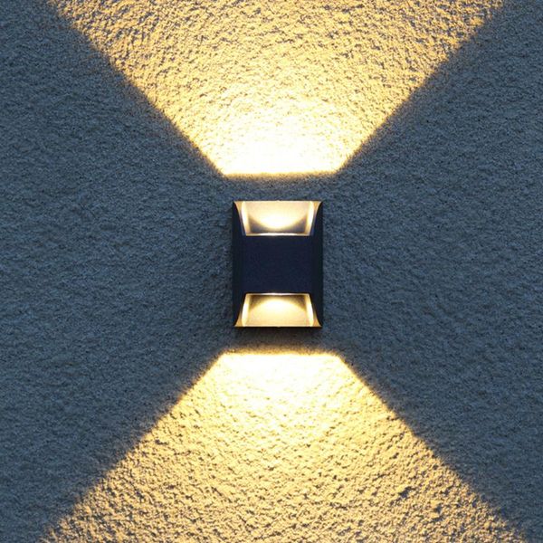 Lampade da parete per esterno Lampada moderna a LED IP65 Impermeabile in alluminio nero Portico Lampada da giardino 3W 6W 110V 220V Sconce LuminaireOutdoor