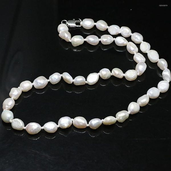 Catene Ly Fashion Party Collana di perle naturali coltivate d'acqua dolce bianca irregolare a forma libera 12-14mm perline gioielli 18 pollici B1431