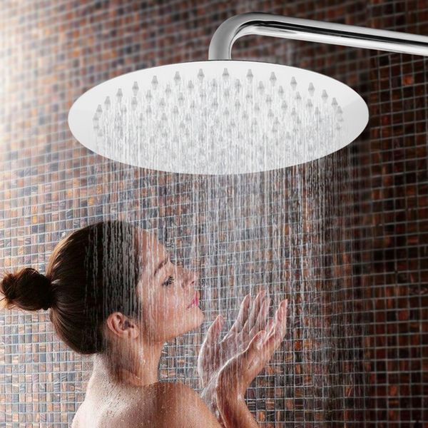 Soffioni doccia in acciaio inossidabile Soffione a pioggia rotondo super sottile per rubinetto doccia da bagno Forma rotonda G 1/2 Misura