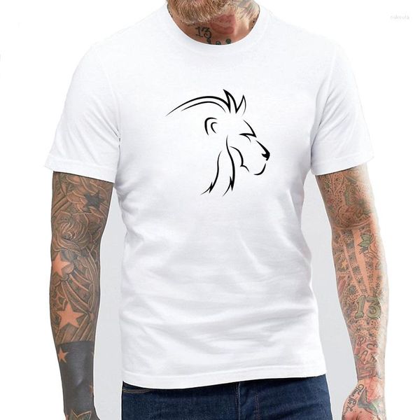 Camisetas masculinas BLWHS chegam os homens t-shirt Fashion Prints Lion Graphic Design Camise