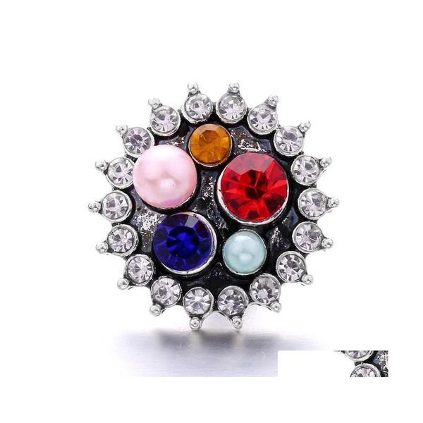 Chiusure Ganci Bottoni automatici con strass misti all'ingrosso Chiusura a farfalla 18 mm Charms con bottoni decorativi in metallo per gioielli fai da te Pinna Dhkyv