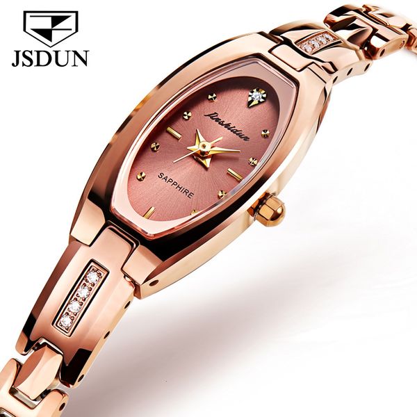 Armbanduhren JSDUN Original 6531 Quarzuhr für Frauen 30 m wasserdicht Damen Luxus-Armbanduhren Mädchen Mode Rose Gold Uhr im Angebot 230215