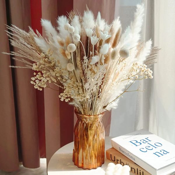 Objetos decorativos Figuras 104 PCs seco pampas grama pompa de coelho cauda Flores Reed para arranjos de flores Boho Casamento Home DCOR 230215