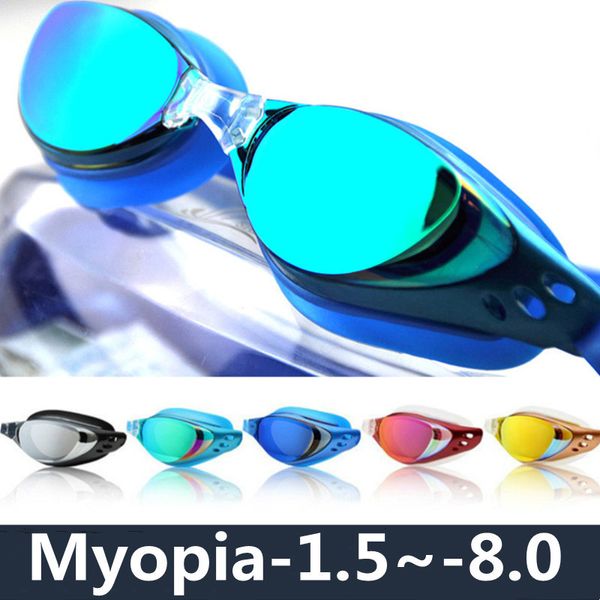 Schutzbrillen Professionelle Myopie Schwimmbrille Rezept -1,5 ~ -8,0 Wasserdichte Antibeschlaglinse Silikon Dioptrien Erwachsene Kinder Schwimmbrille 230215