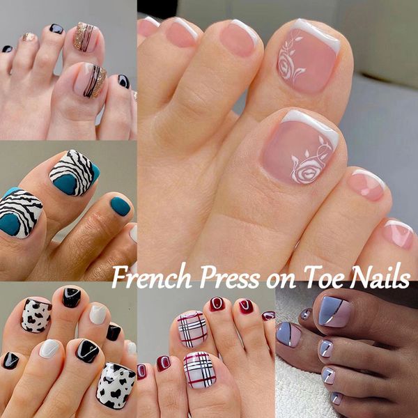 Ложные гвозди 24pcs Summer Press On Fake Nail Tip