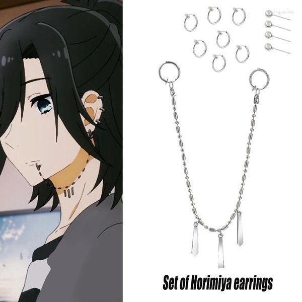 Orecchini pendenti Anime Horimiya Miyamura Izumi con gli stessi orecchiniImposta borchie a labbro Cos accessori Le clip per le orecchie non sono necessarie Orecchie forate