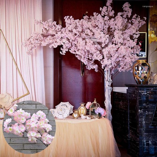 Dekorative Blumen, künstlicher Kirschbaum, rosa Sakura-Zweig, Seide, DIY, 120 cm, Blumenwand, Hochzeitsdekoration, Heim-/Außendekoration