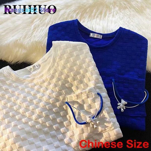 Herren-T-Shirts Herren-T-Shirts Ruihuo Solid Funny T-Shirts für Männer kostenloser Versand Sommerkleidung für Männer T-Shirt Streetwear Harajuku Tops Chinesische Größe 3xl 021523h