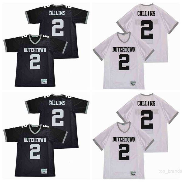 Dutchtown High School 2 Landon Collins Jersey Squadra di calcio Colore Nero Bianco Tutto cucito Traspirante Puro cotone Alta qualità In vendita