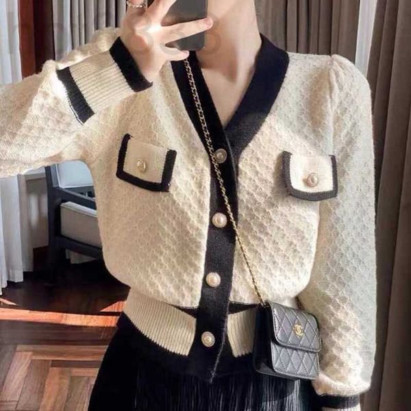 Kadın Sweaters Tasarımcı Kadın Sweater Hırka Knited Üstler Moda Klasik Nakış Baskı Gündelik V Yastık Kadın Giyim Vintage Saf Renk 48ao