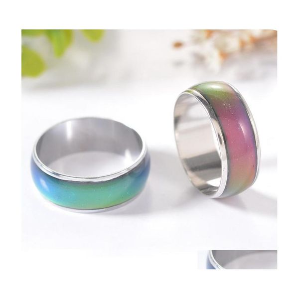 Anelli a fascia Prettyring per le donne Moda umore creativo Gioielli da donna Regalo Colori Cambia anello con la tua emozione Temperatura Sensazione D Dhc9B