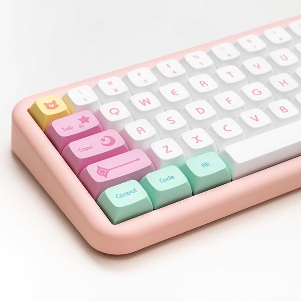 Tastaturen 143 Tasten Magical Girl Pink Keycap Niedliche Tastenkappen XDA-Profil PBT Dye Sublimation Keycap für MX Switch Mechanical Keyboard Keycaps T230215