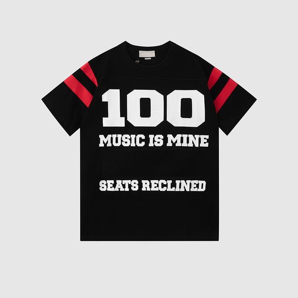 2023 NUOVE magliette da donna firmate da uomo stampate Moda uomo 100 la musica è mia T-shirt in cotone T-shirt casual manica corta di lusso Hip Hop Streetwear magliette