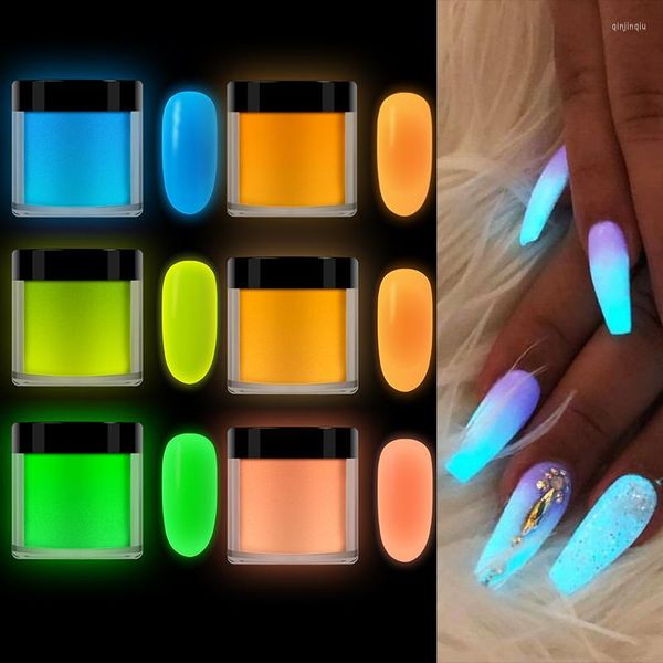 Nail Art Kits 3 Stück im Dunkeln leuchtendes Acrylpulver Professionelle Dekoration Leuchtendes Tauchpigment für Maniküre Acrylique Ongle