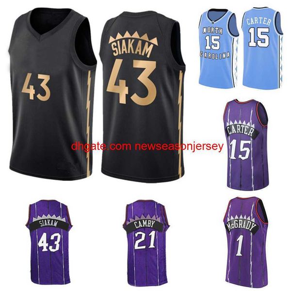 2022 American Basketball Jerseys Vince Carter Pascal Siakam Herren Shirts Tracy Mcgrady Vintage S-XXL Jersey