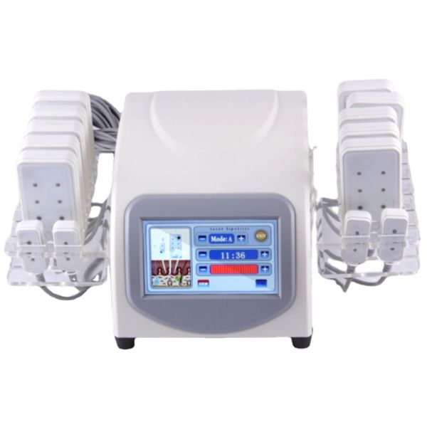 Diodo de promoção da máquina de emagrecimento Diodo Lipo laser LLLT Terapia 160mW 635nm Lipólise de 650nm 14 Pads Perda Peso a gordura Dissolve corpo