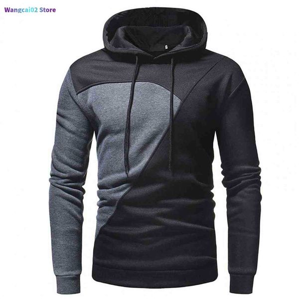 Männer Hoodies Sweatshirts Patchwork Hoodies Männer Mit Kapuze Sweatshirt Dünne Fleece Futter Pullover Top Männer Hoodies sudaderas con capucha 021523H