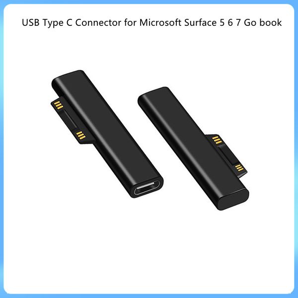 Consumir eletrônica 5 PÇS/LOTE USB Tipo C Conector para Microsoft Surface Pro 3 4 5 6 Go Plug Power Adapter Converter Conversor de carregador de laptop