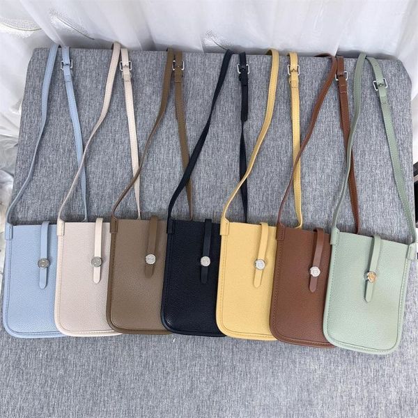 Bolsas de noite 7 cor simples celular telefone feminino bolsa de ombro feminina mini crossbody mensager pu de couro de couro bolsa