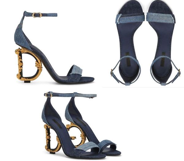 Marchi eleganti Sandali Keira in pelle verniciata Scarpe Donna Placcato oro Carbon Pop Estate Tacchi alti Lady Pumps Abito da sposa per feste Gladiatore