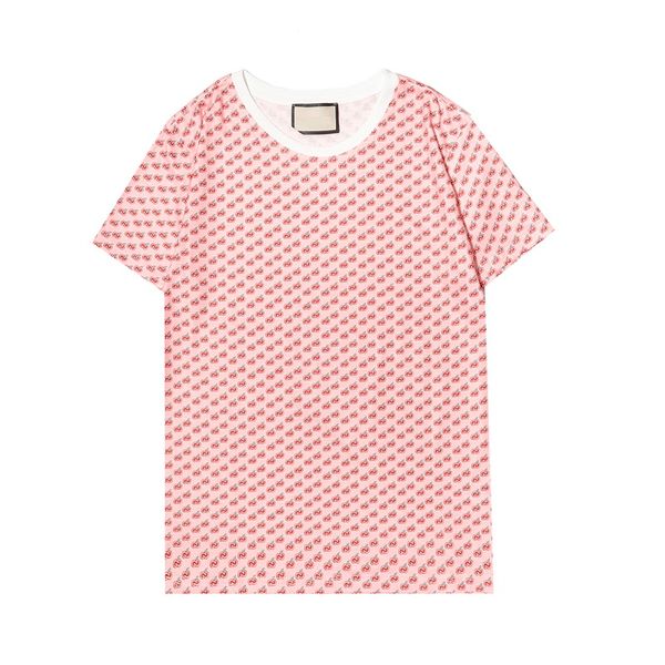 2023 Новые мужские женские дизайнерские дизайнерские футболки с печать модным человеком розовый черная футболка хлопковые повседневные футболки с коротким рукава