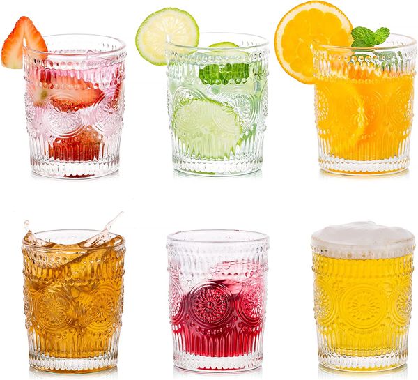 Bicchieri per acqua Bicchieri per bere Bicchieri di cristallo vintage Bicchieri per succhi estetici Bicchieri per succhi Cocktail Tavolo da pranzo da cucina