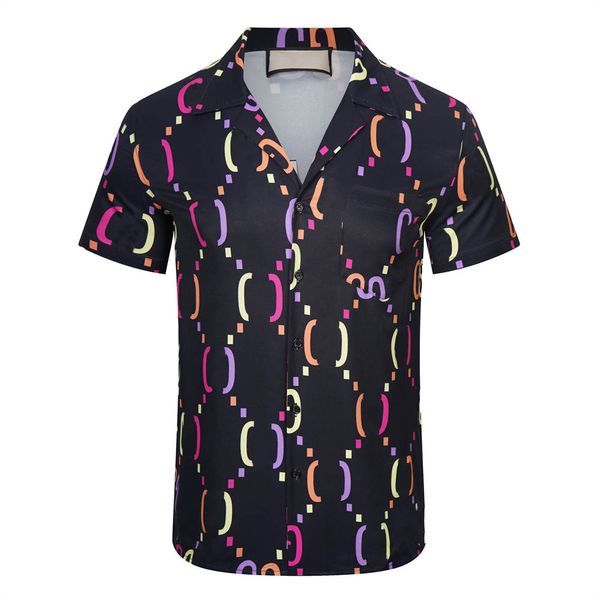 2023 Erkekler Tasarımcı Sıradan Gömlek Nefes Alabilir Yaz Yeni Spor İşleri Partisi Basılı Mektup Gömlek Erkek Moda Marka Gömlek Kısa Kollu Gömlek M-3XL