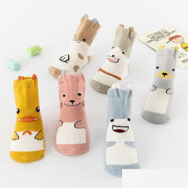 Kinder Socken Baby Kleinkind 3D Cartoon Tier Neugeborene Nette Weiche Anti Slip Infant Warm Für 03 Jahre Jungen Mädchen 20220221 H1 Drop Lieferung Dhmra