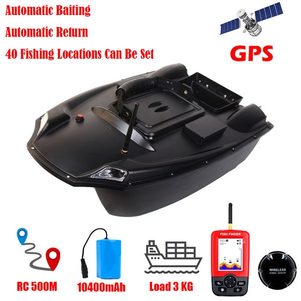 Elettrici/RC Barche Distanza RC GPS 500M 2.4G 25 km/h RC Bait Boat Nave intelligente per la pesca T888 3KG Carico esca Motori doppi ad alta potenza 2 Contenitore esche 230214