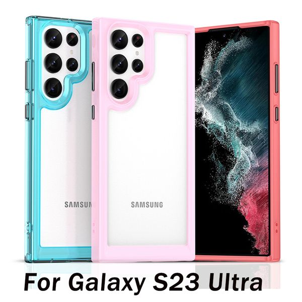Space Acrilic Clear Protective Telefon Case per Samsung S23 Ultra S23 Plus A14 S22 A33 A53 iPhone 14 13 12 11 Pro Max Cover