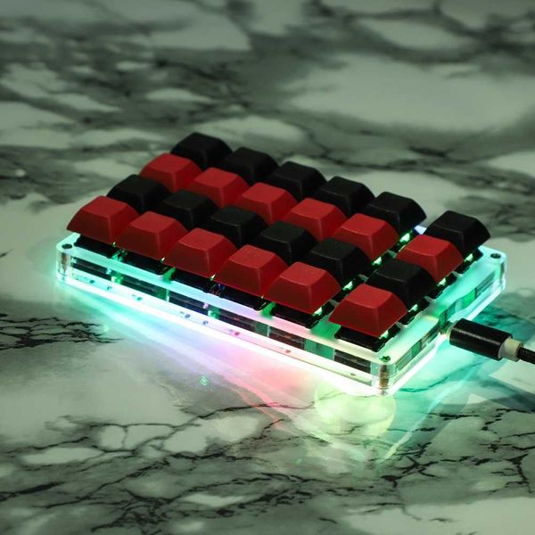 Teclados novos ymd21 v2 qmk via 21 23 24 key rgb programável marco função mx cherry gateron switches numpad para lol campos de batalha t230215