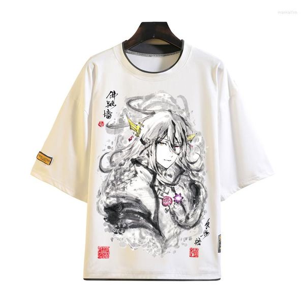 Männer T Shirts Anime The Tale of Food Cosplay Shirt Männer Frauen Weiße Tinte Waschen Malerei T-shirt Casual Tops