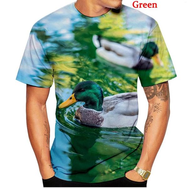 Camisetas masculinas 2023 caça de pato 3d camisa estampada de moda de estilo de moda de moda