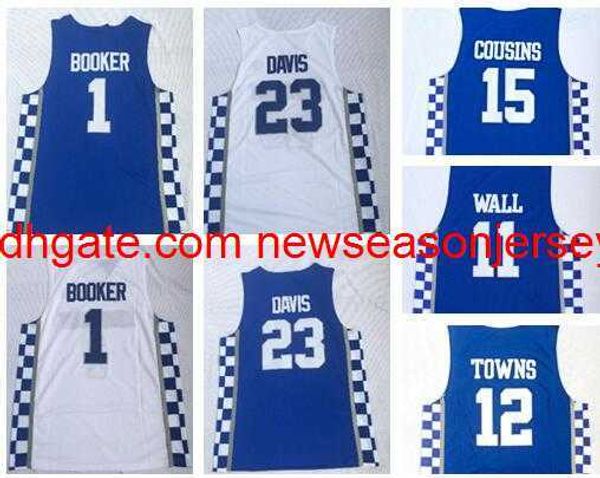 Kentucky College Trainers 1 BOOKER 23 DAVIS 3 ADO 11WALL 15 COUSINS 0 FOX 12 Towns Maglie da basket WEARS