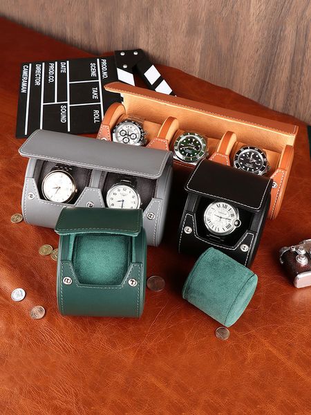Caixas de relógio Estojos Driklux Luxo Couro Genuíno Rolo de Relógio Caixa de Armazenamento Caixa de Relógio de Viagem Caixa de Presente Bolsa de Relógio 230215
