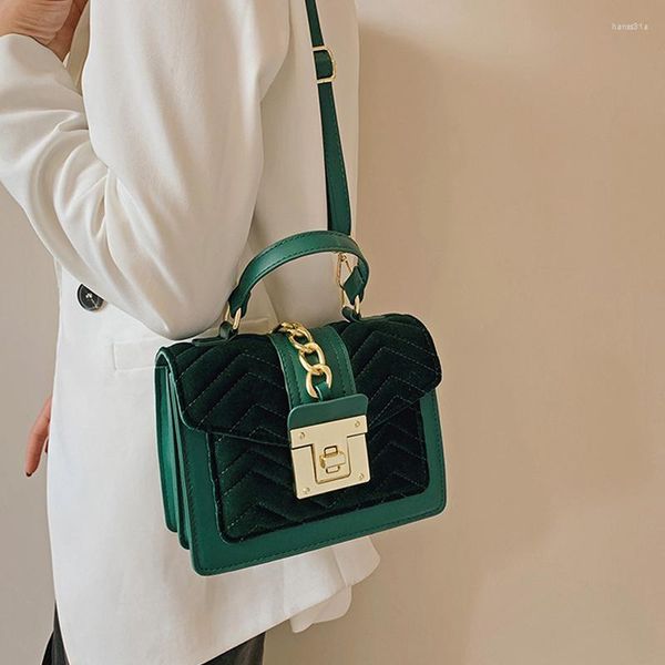 Abendtaschen Samt Vintage Handtasche für Frauen Designer Kette Umhängetasche Dame Hohe Qualität Marke Crossbody Famale Luxus Schulranzen Geldbörse