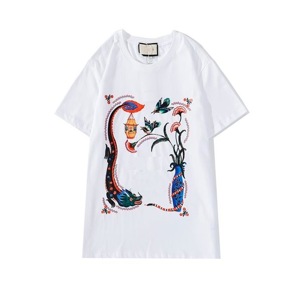 2023 Yeni Erkek Kadın Tasarımcı Tişörtleri Baskılı Moda Man Çiçek Lambası T-Shirt Pamuk Pamuk Tees Kısa Kollu Lüks Hip Hop Sokak Giyim Tshirts
