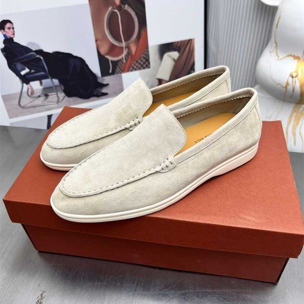 Desiner Loropiana Schuhe Online Damenschuhe Herbst-Stil Leder LP Loafer-Schuhe mit weichen Sohlen Britischer Stil und faule Freizeitschuhe