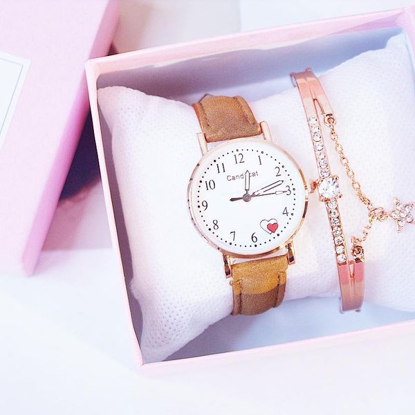 Relógios de pulseira relógio de moda Bracelet Shapet Shaped Student Relógios fofos Mulheres Mulheres Casual Rellojes Para Mujer