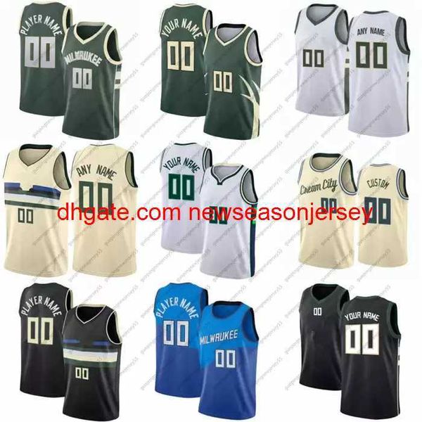 ponto bordado personalizado Giannis Khris 22 Middleton 34 Antetokounmpo Jrue 21 Holiday s Grayson 3 Allen Nwora Basketball Jerseys Bobby 9 Portis