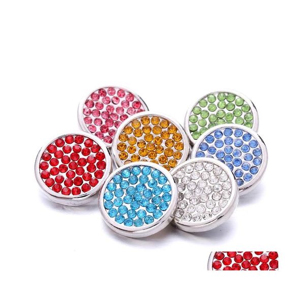 Gancos ganchos de atacado shinestone 18mm snap button clasp metal redondo encantos para snaps j￳ias descobertas fornecedores de gota entrega com dht5o