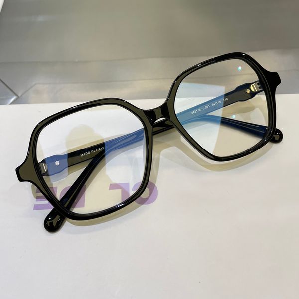 Equipamentos de forma quadrada preta Quadros de óculos de óculos para mulheres Pedras de lente transparente Vicados ópticos Frames de óculos de sol dos óculos