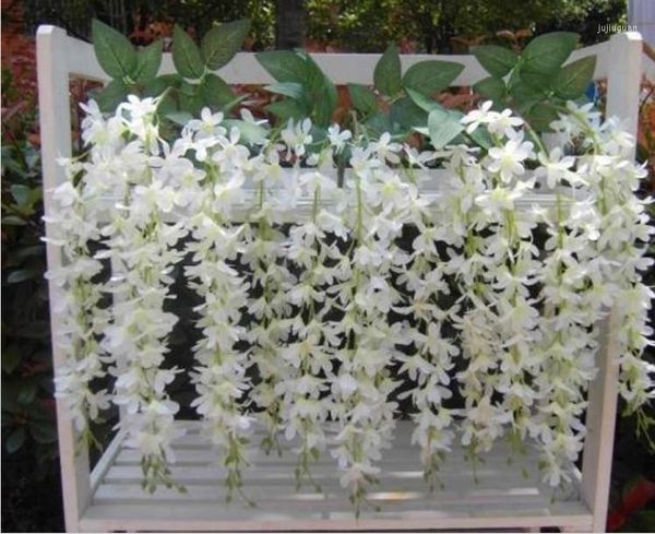 Flores decorativas 2023 Decoração de casamento Garland Garland Artificial Wisteria Silk Flower Vine Christmas Party Decorations Supplies