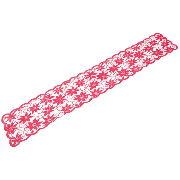 Сторонная ткань Рождественский бегун кружевные красные бегуны камин шарф.